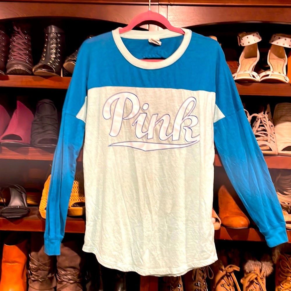 Victoria Secret Pink. Size :Small. Mint green and teal color block long sleeve